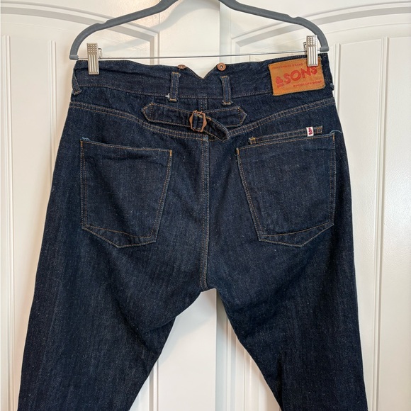&Sons THE NEW FRONTIER 14OZ SELVEDGE ANTI-BAC RAW DENIM JEANS size 34 - Picture 7 of 16